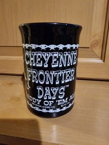Tazza caffè ricordo Cheyenne Frontier Days 1997 ceramica nera - Foto 1 di 10