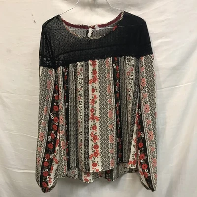 Blusa Top Xhilaration Floral Para Mujer Talla XXL Manga Larga Calce Regular Informal Foto 1 de 4