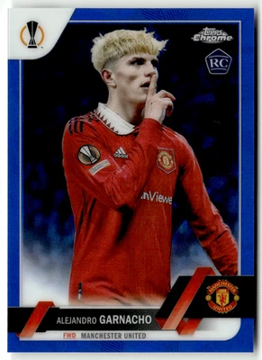 Topps CL Chrome 2023 No. 50 Alejandro Garnacho Rookie Sapphire Image Variation - Image 1 of 2