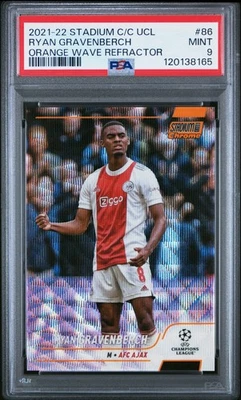 2021-22 Topps Stadium Club UEFA Ryan Gravenberch #86 Orange Wave 25/25 PSA 9 - Image 1 of 2