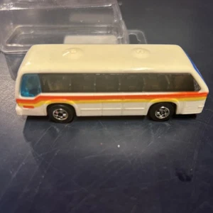 Vtg Hot Wheels Rapid Transit Bus, First City Gazette, White, 1981, Malaysia rr - Picture 1 of 6