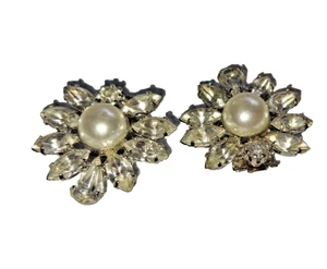 Art Deco Paar Strass & Perlen Vintage Kleid oder Schuhclips - Bild 1 von 3