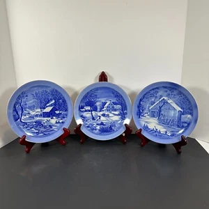 Set of 3 Vintage Currier & Ives Collector Plate. "The Homestead In Winter" Japan - Picture 1 of 7