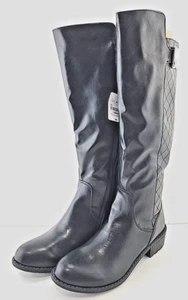 St. Johns Bay Duluth Women's Memory Foam Tall Boots Size 9 M Black side zip NEW - Picture 1 of 8