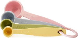 Measuring Spoons 4 Piece Set, 1/4 TSP, 1/2 TSP, 1 TSP, and 1 Tbsp, with Pouring - Picture 1 of 12