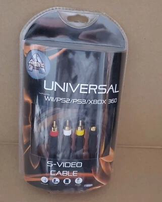 NEW Arsenal UNIVERSAL S-VIDEO/AV CABLE XBOX 360 WII PLAYSTATION 3 PS2 PS3 - Image 1 of 2