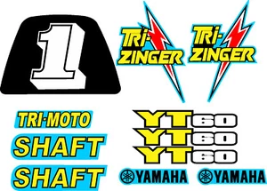 Fits 1984-1985 YT60 TRI-ZINGER Graphic Kit Decal Blue YT 60 3 wheeler ATC - Foto 1 di 2