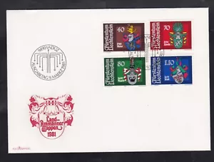 LIECHTENSTEIN 1981 FIRST DAY COVER BAILIFFS COAT OF ARMS + CACHET - Picture 1 of 1