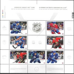2013 Canada Sc #2669 - Embossed sheet of stamps honoring CDN NHL - MNH VF - Picture 1 of 1