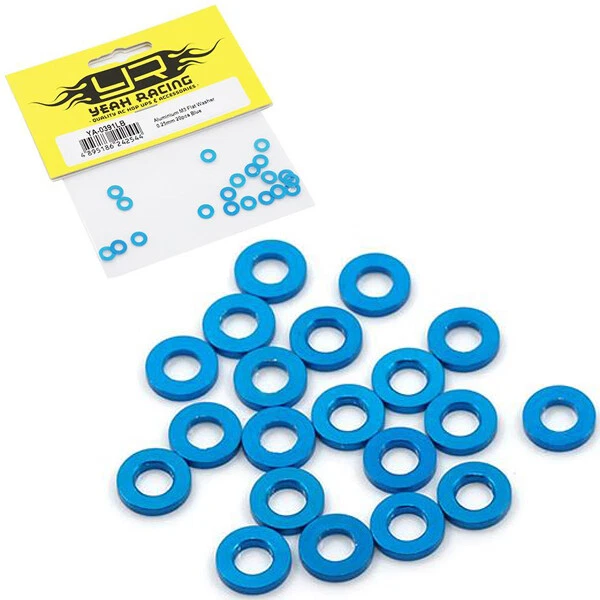 NEW Yeah Racing YA-0391LB Alum M3 Flat Washer 0.25mm 20pcs BL FREE US SHIP - Image 1 of 1