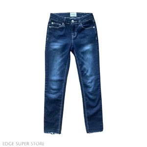Hudson Girls Dark Blue Wash Straight Leg Distressed Faded Denim Pant Jeans Sz 10 - Picture 1 of 6