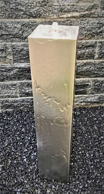 Säulenbrunnen 100 / 20 cm eckig Edelstahl matt gebürstet incl. LED Komplettset - Bild 1 von 3