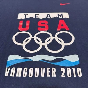 Nike Shirt Mens Large Blue Pullover Long Sleeve Team USA Vancouver 2010 Olympics - Picture 1 of 10