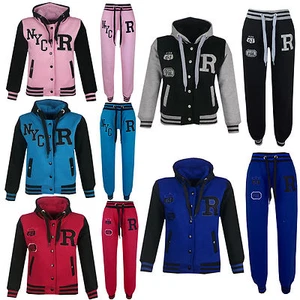 Kids Girls Boys Unisex Baseball Tracksuit NYC FOX Jacket Bottoms Hoodie Joggers - Picture 1 of 1