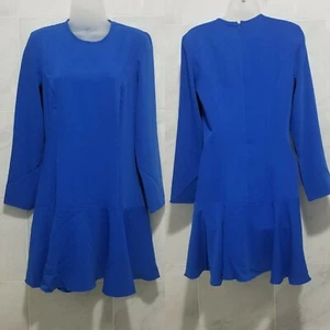 A By Amanda Uprichard Blue Long Sleeve Shift Dress small - Picture 1 of 6