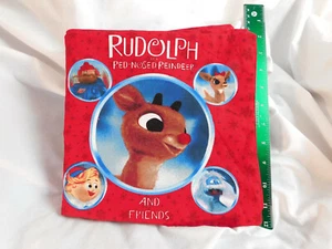 9" Rudolph Red Nosed Reindeer & Friends Soft Cloth Book 10 pp Cute Clean - Picture 1 of 9