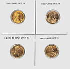 1960 Lincoln Memorial Small And Large Date Set  P & D Mintmarks - 4 Coins all BU