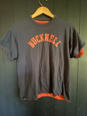 Vintage 1950s Athletic Double T-Shirt Bucknell Blue & Orange Sz M - Image 1 of 4