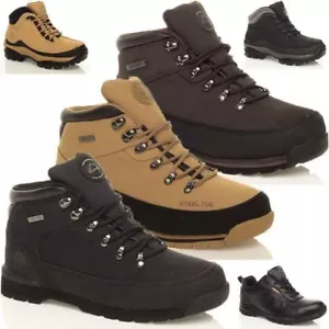 MENS GROUNDWORK LEATHER SAFETY STEEL TOE CAP BOOTS WORK TRAINERS HIKING SHOES SZ - Picture 1 of 17