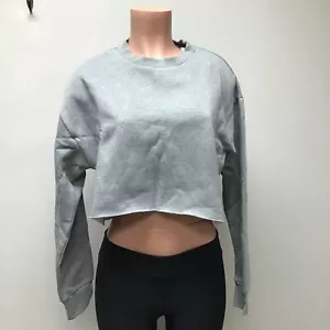 Socialite Sweatshirt Adult Womens Medium Gray Grey Cropped $39 New - Picture 1 of 7