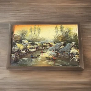 Dipinto Olio Dal Lungomare Thailandia Firmato "Tom" - Foto 1 di 4