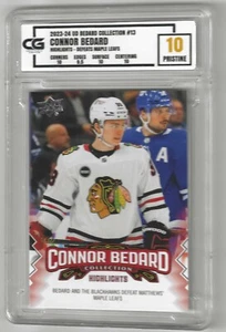 2023-24 UD Bedard Collections Connor Bedard RC #13 Graded Card CG 10 Pristine - Bild 1 von 2