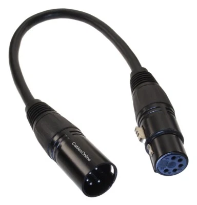 CABLESONLINE XLR 5-Pin Female to XLR 5-Pin Male Shielded Extension Patch Cable