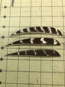 5" Left  Wing Parabolic Natural Barred Feather Fletching, 25Pk Archery 🇺🇸￼ - Picture 1 of 2