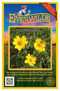 500 Greenthread Wildflower Seeds - Everwilde Farms Mylar Seed Packet - Picture 1 of 3