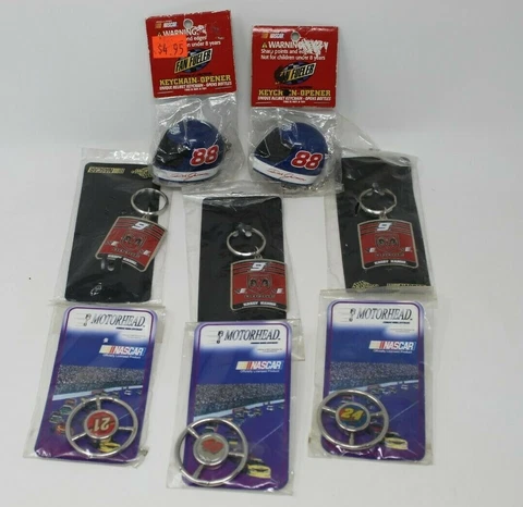 Lot of 8 NASCAR Keychains ALL NEW Dale Jarrett, Kasey Kahne, Jeff Gordon Rudd Cover