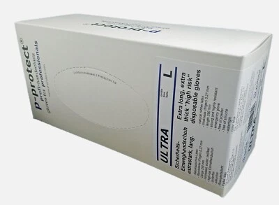 ULTRA  p-protect Sicherheits Einweghandschuh extrastark, lang 50 Stk. Gr. L 1238 - Bild 1 von 3