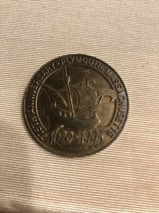 375th Anniv 1620-1995 Plymouth, Ma Medal Pilgrims / Mayflower Vintage - Picture 1 of 4