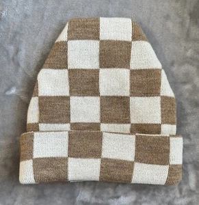 Loeffler Randall Women's Beanie Wool Bartley Checkered Fleece Lined Designer - Picture 1 of 4