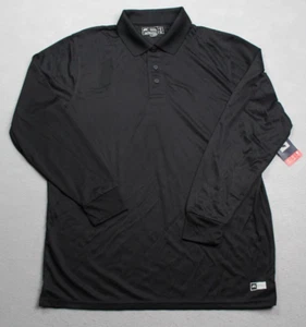 Russell Athletic Polo Shirt Mens Large Black Dri-Power Casual Golf Fine Knit - Picture 1 of 10