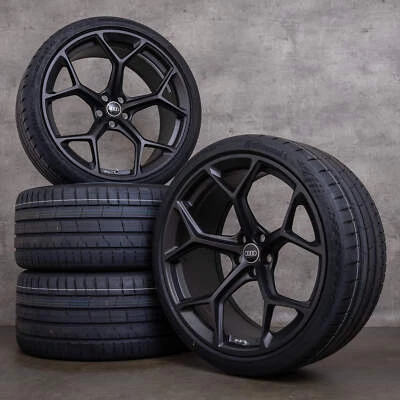 Audi RS Q8 Felgen 23 Zoll 4M8 Sommerräder 4M8601025CM schwarz seidenmatt  NEU - Bild 1 von 4