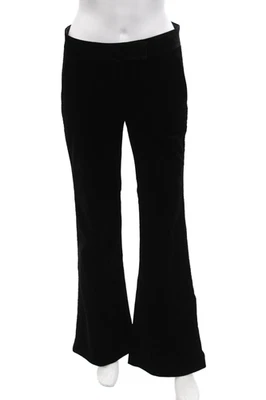 Theory Womens Suede Textured Lined Wide Leg Beaded Pants Black Size 04 - Image 1 of 4