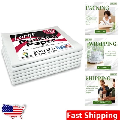 Large Packing Paper 180 Sheets 31"x22" Eco-Friendly Newsprint Moving & Storage - Image 1 of 4