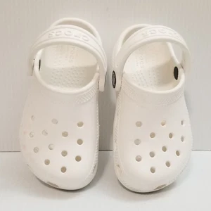 Crocs Toddler Classic Lightweight Slip-On Water Friendly Clog White Size C8 - Picture 1 of 13