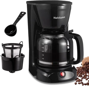 12-Cup Drip Coffee Maker with Permanent Filter and Glass Carafe, 950W Black - Picture 1 of 14
