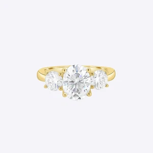 14k Gelbgold Diamant Ring für Hochzeit Labor gezüchtet oval 2,2 Karat IGI-zer... - Bild 1 von 14