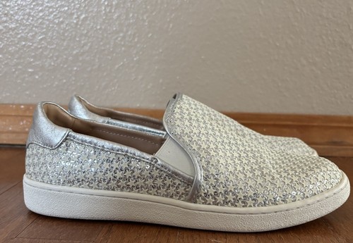 Sneakers slip on UGG argento glitter cas in pelle taglia 9