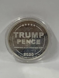 2020 Trump Pence Promises Made Promises Kept 1oz 999 Fine Silver Round - Picture 1 of 2