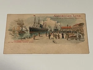1898-1901 PMC - Piroscafo American Line SS Westernland at Liverpool Landing Stage - Foto 1 di 2