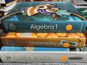 Florida ALGEBRA GEOMETRY and BIOLOGY 3 Books - Picture 1 of 8