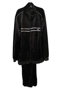 Enyce Velour Track Suit BLACK Soft JOGGER Y2K Size 5XL Rare VTG Read Hip Hop - Picture 1 of 14