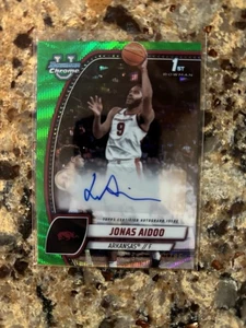2024-25 Bowman Uni Chrome 1st Bowman Jonas Aidoo Green Wave Auto /85 Arkansas - Picture 1 of 2