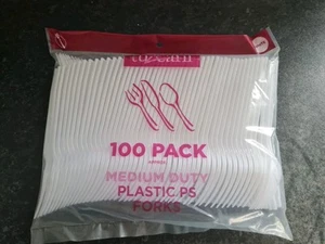 100 Plastic Forks,for Party, Barbecue Etc. Disposable/reusable - Picture 1 of 2