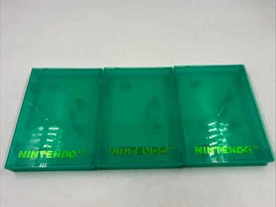 Nintendo 64 N64 Caja de Almacenamiento Plástico Clamshell Juego Estuche Rígido OEM Lote de 3 Verdes Foto 1 de 4