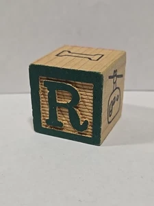 Bloque de alfabeto de madera de repuesto artesanías 1" letras vintage R E I 5 cerezas - Imagen 1 de 6