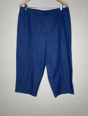 Брюки-капри White Stag из джинсовой ткани цвета шамбре синие женские размер 14 - Изображение 1 из 4